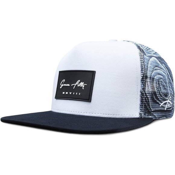 Men and Women Rose Gray Trucker Hat - Picture 1 of 13
